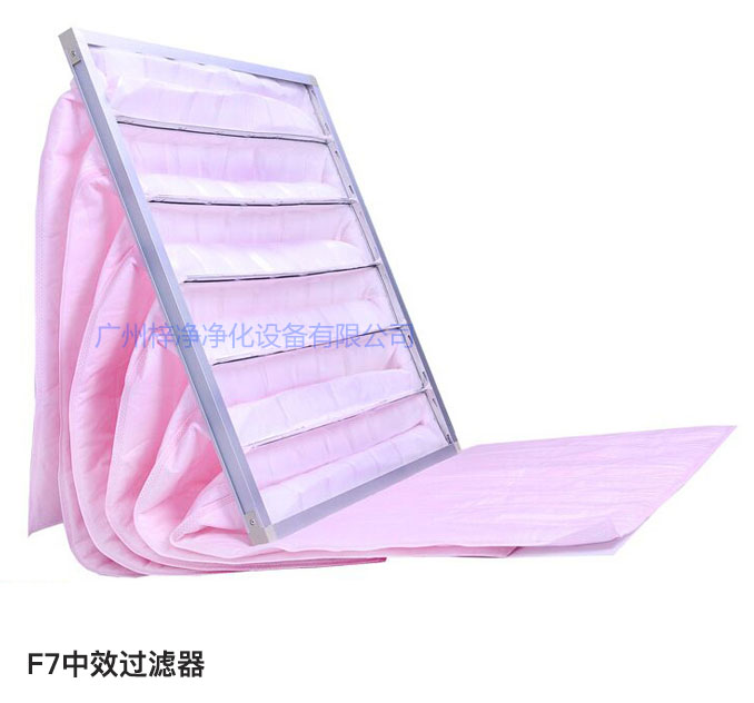 F7級(jí)袋式中效過濾器常用于凈化空調(diào)中級(jí)過濾。